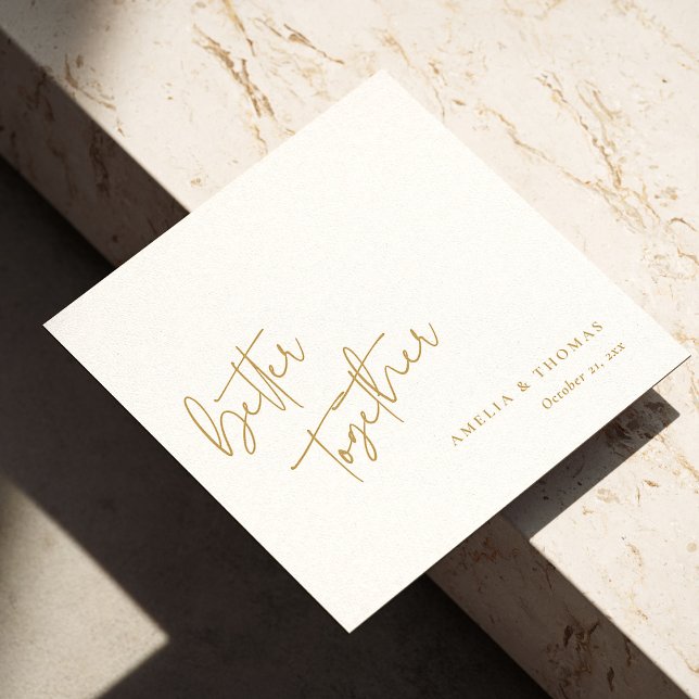 Elegant Touch: Personalised Gold Script Wedding Napkin (Elegant Touch: Personalized Gold Script Wedding Napkins)