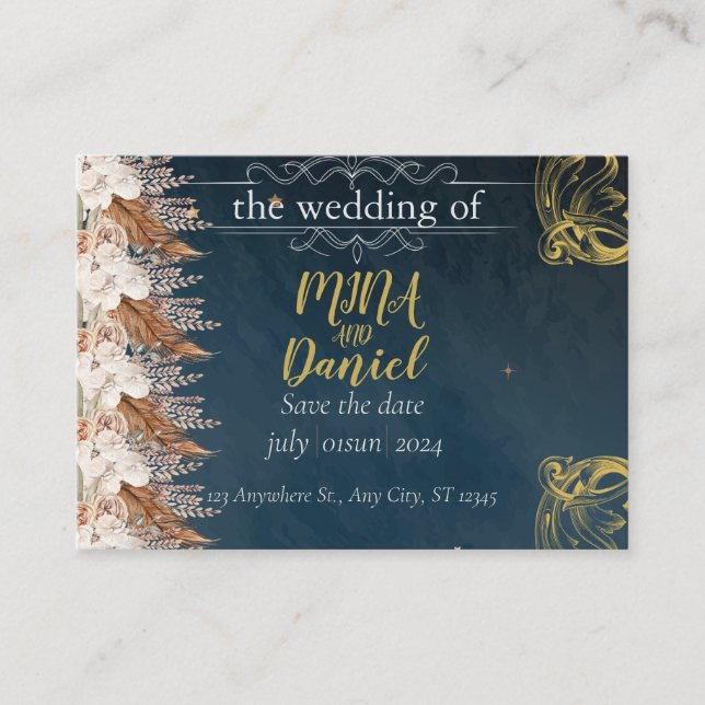 Elegant Touch Wedding Enclosure Card (Front)