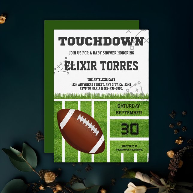 Elegant Touchdown Football Baby Shower Invitation (Creator Uploaded)