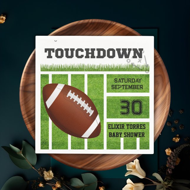 Elegant Touchdown Football Baby Shower Napkin (Creator Uploaded)