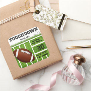 Elegant Touchdown Football Baby Shower Square Sticker