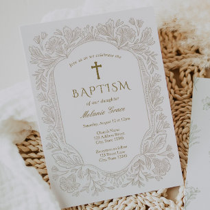 Elegant Traditional Baptism Invitation