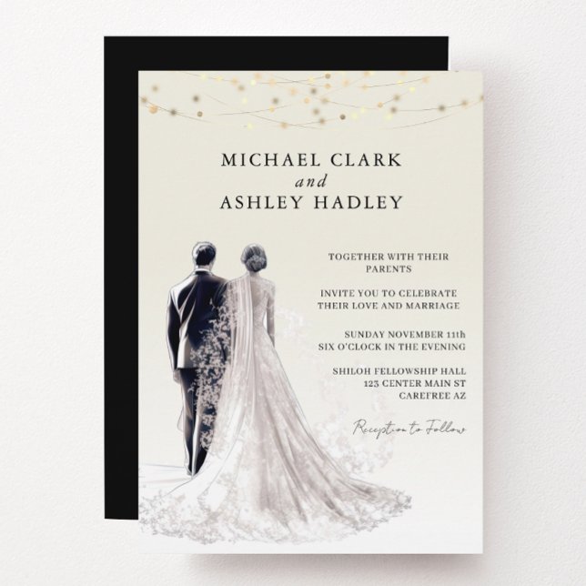 Elegant Traditional Bride Groom Wedding Invitation (Creator Uploaded)