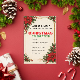 Elegant Traditional Christmas Celebration Acrylic Invitations