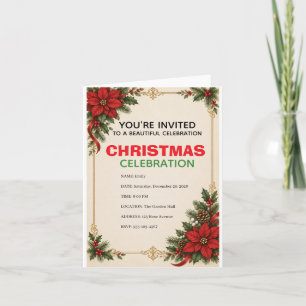 Elegant Traditional Christmas Celebration Invitation