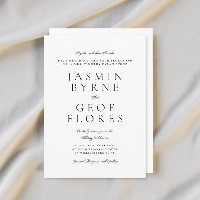 Elegant Traditional Classic White Formal Wedding Invitation (Creator Uploaded)