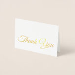 Elegant Traditional Gold Script Thank You Foil Card<br><div class="desc">An elegant,  traditional design featuring the words "thank you" in script font across the lower front in real gold foil. A versatile design you can use for any occasion when you want to thank someone special! Ideal for weddings. Also available in real silver foil.</div>