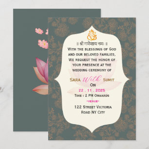 Elegant Traditional Indian Wedding Invitation