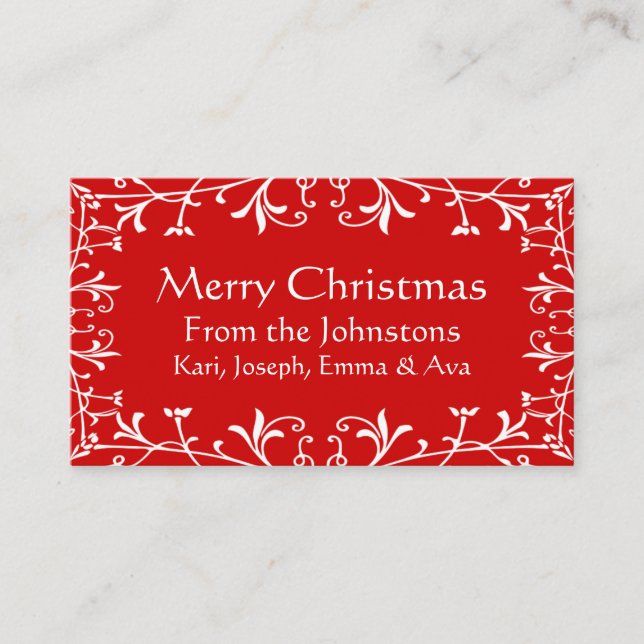 Elegant Traditional Merry Christmas Gift Inserts (Front)