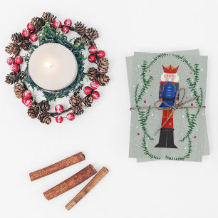 Elegant Traditional Merry Christmas Nutcracker Holiday Postcard