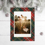 Elegant Traditional Red and Green Plaid Photo<br><div class="desc">Original plaid pattern: festive red and green with touches of real gold foil</div>