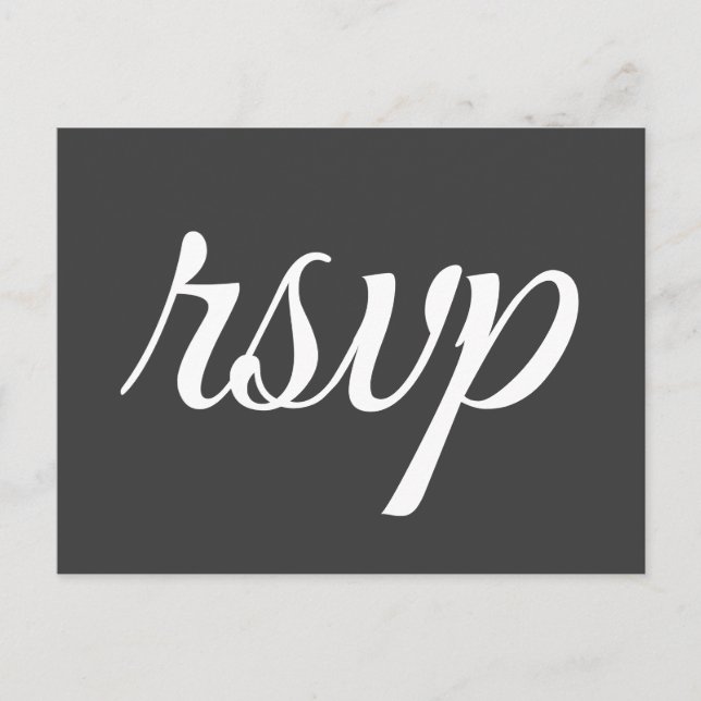 Elegant, Traditional "rsvp" Postcard (Front)