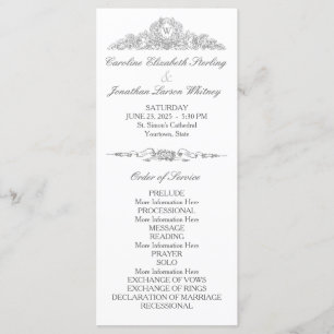 Elegant Traditional   Versailles Grey   Wedding Programme