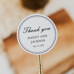 Elegant Traditional Wedding Classic  Round Sticker