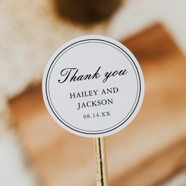 Elegant Traditional Wedding Classic  Round Sticker (Creator Uploaded)