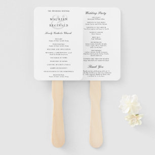 Elegant Traditional Wedding Program Hand Fan