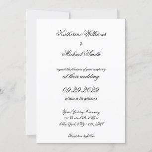 Elegant Traditional White Wedding Invitations