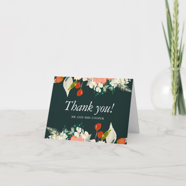 Elegant Traditions Botanical Wedding Thank You (Front)