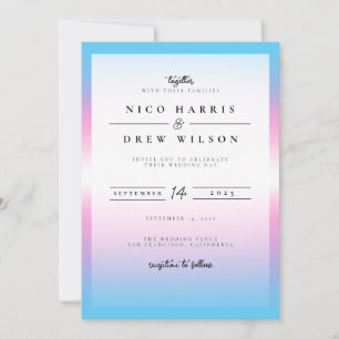 Elegant Trans Pride Wedding Invitation