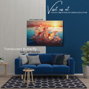 Elegant Translucent Butterfly Wall Art Poster