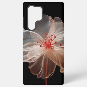 Elegant translucent flower on black samsung galaxy case