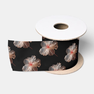 Elegant translucent flower on black satin ribbon