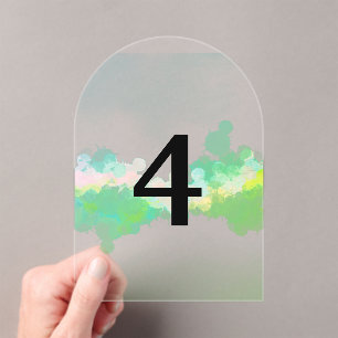 Elegant translucent table numbers