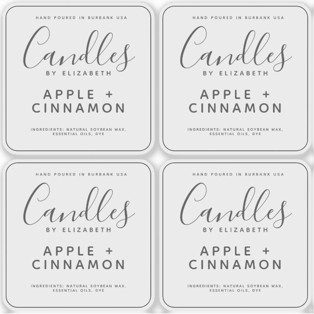 Elegant Transparent Soy Candle Label (Front)