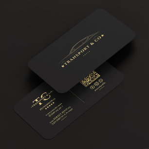 Elegant Transport Car Company Black Modern Business Card
