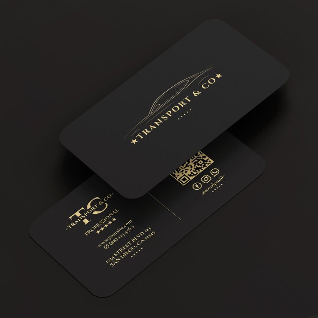 Elegant Transport Car Company Black Modern Business Card (Elegant Transport Car Company Black Gold Modern Business Card
)