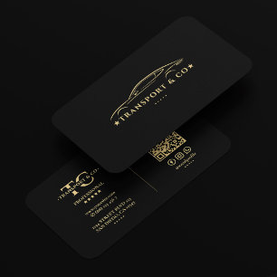 Elegant Transport Company Chauffeur Driver Black  Business Card
