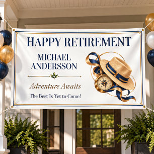 Elegant Travel Adventure Retirement Celebration Banner