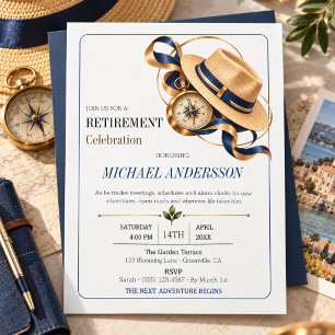 Elegant Travel Adventure Retirement Celebration Invitation