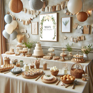 Elegant Treats Table Rose Baby Sprinkle Shower Poster