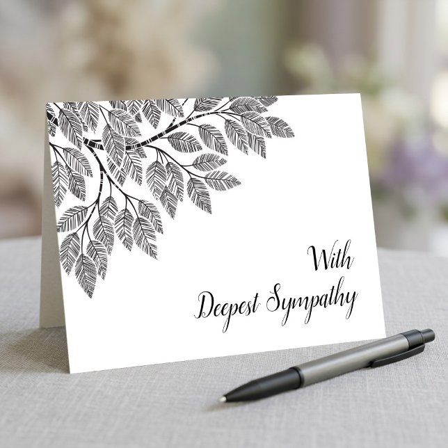 Elegant Tree Branch Foliage Deepest Sympathy Card (Creator Uploaded)