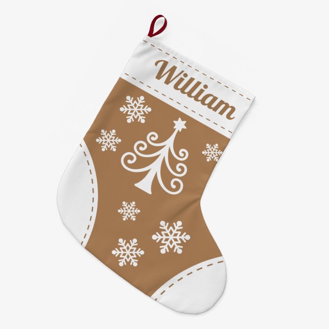 Elegant Tree Christmas Stocking (Front (Hanging))