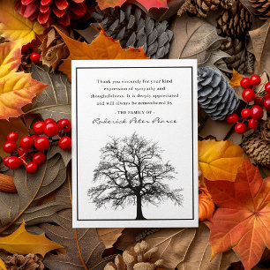 Elegant Tree Funeral Thank You Card