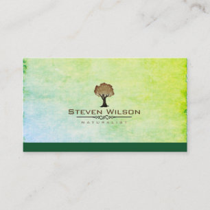 Elegant Tree Green Nature Sand Garden Landscape Business Card