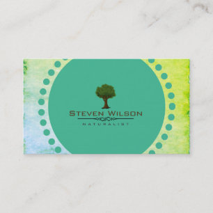 Elegant Tree Green Nature Sand Garden Landscape Business Card