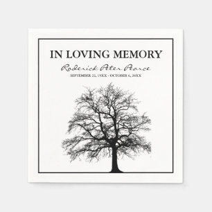 Elegant Tree   In loving Memory Funeral Napkin