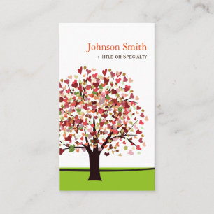 Elegant Tree of Hearts - Simple and Nature Business Card