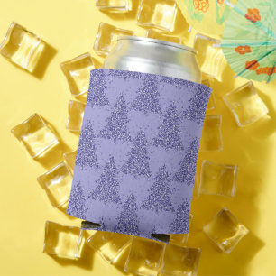 Elegant Tree Pattern   Charming Lavender Christmas Can Cooler