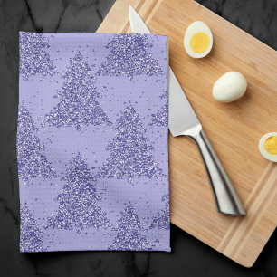 Elegant Tree Pattern   Charming Lavender Christmas Tea Towel