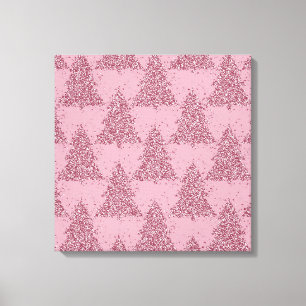 Elegant Tree Pattern   Dusty Mauve Pink Christmas Canvas Print