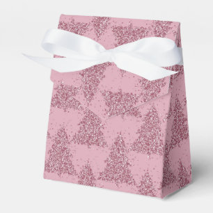 Elegant Tree Pattern   Dusty Mauve Pink Christmas Favour Box
