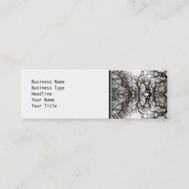 Elegant Tree Pattern Mini Business Card (Front)