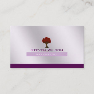 Elegant Tree Purple Nature Lawn Garden Business Card
