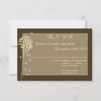 Elegant Tree Wedding 3.5x5 R.S.V.P. Reply Card