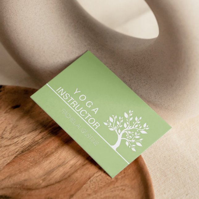 Elegant Tree Yoga Instructor Wellness Life Coach Business Card (Creator Uploaded)
