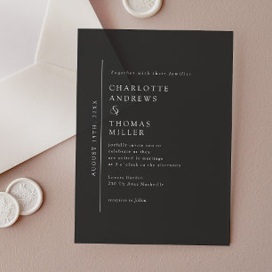  Elegant Trending Wedding Dark Grey Acrylic Invitations